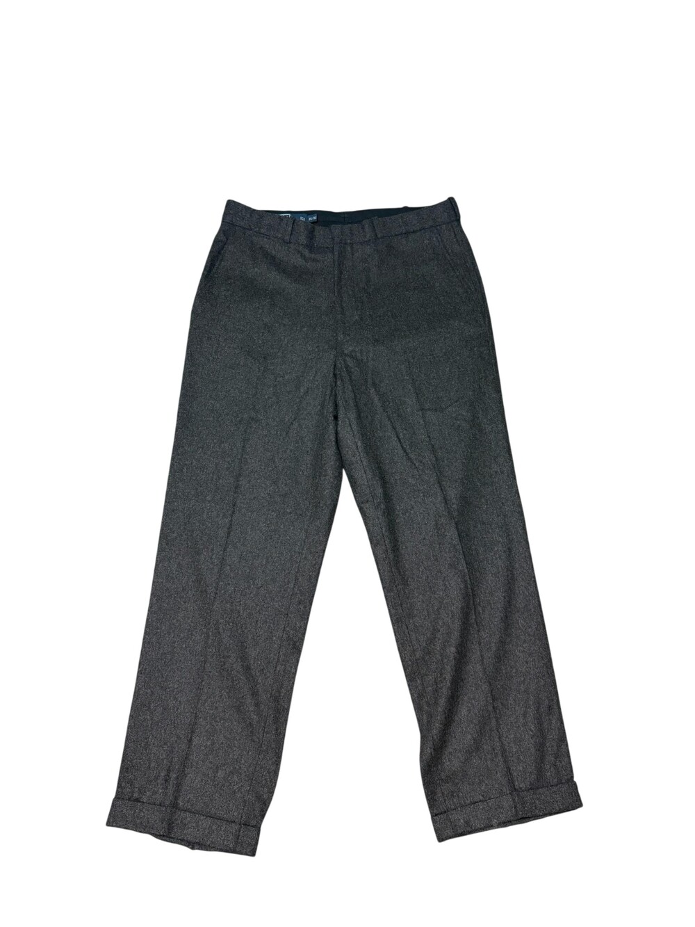 Vintage Polo Ralph Lauren Dress Pants Mens 34x29 Gray Wool Flat Front Cuffed